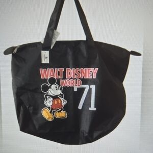 Walt Disney World 71 Mickey Mouse Zippered Tote Bag 2 Handles 100% Polyester NEW